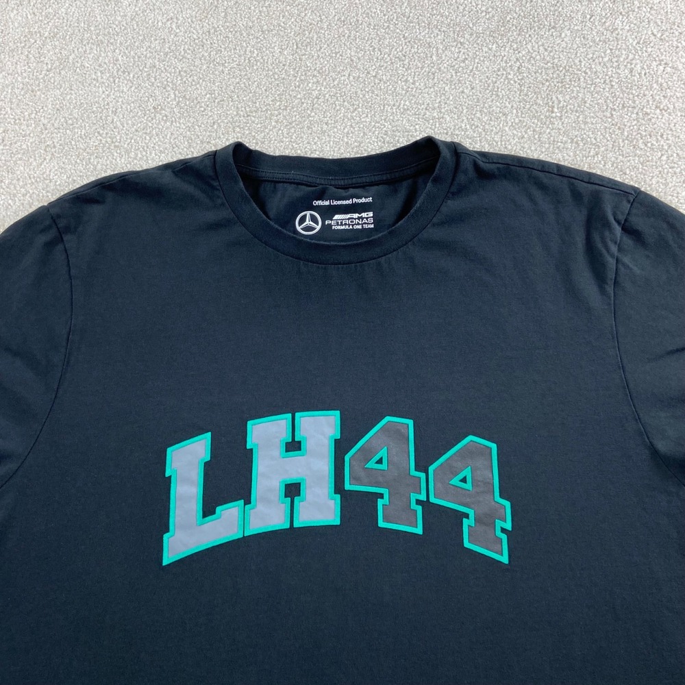 Mercedes AMG Petronas F1 T-Shirt Mens XXXL Black Lewis Hamilton LH44 Graphic